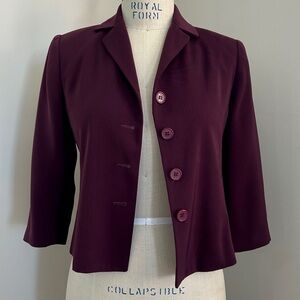VTG 00s Y2K Lena Gabrielle Fitted Blazer Merlot Oxblood Burgundy Sz 2P